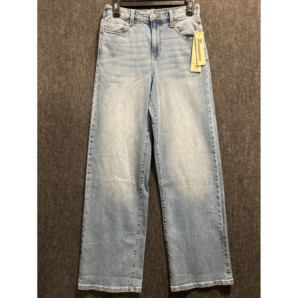 No Boundaries Baggy Wide Leg Jeans‎ Womens XS 0-2 Blue Boho Streetwear Festival